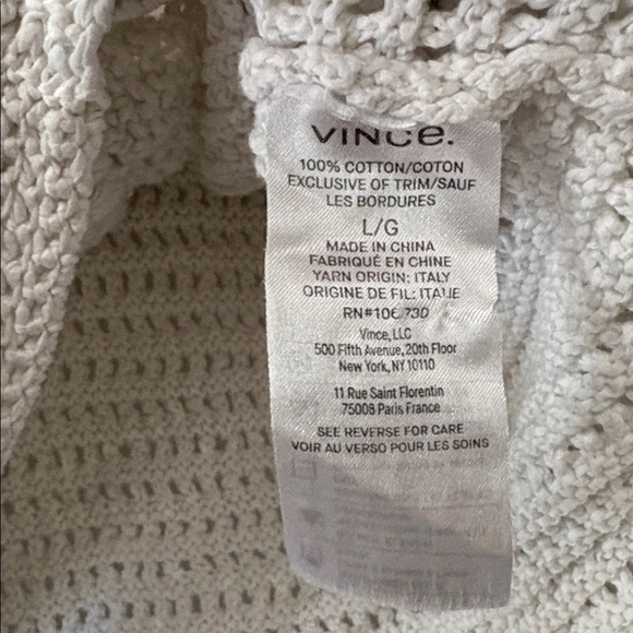 Vince White Knit Cardigan - women’s large - 100% cotton - loose knit - Picture 4 of 5